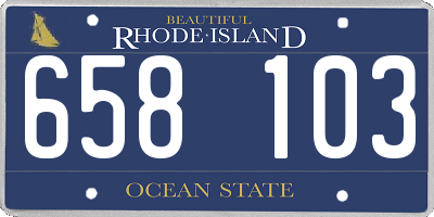 RI license plate 658103