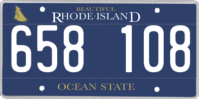 RI license plate 658108