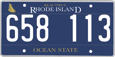 RI license plate 658113