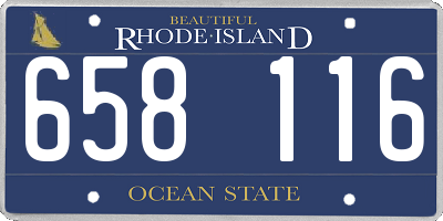 RI license plate 658116