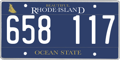 RI license plate 658117