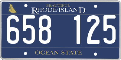 RI license plate 658125