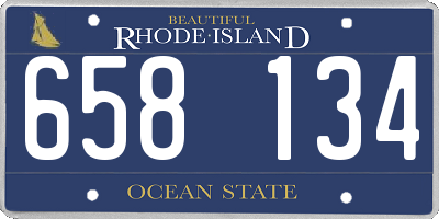 RI license plate 658134