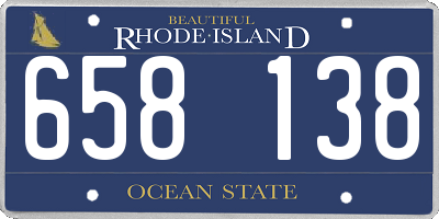 RI license plate 658138