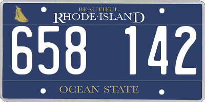 RI license plate 658142
