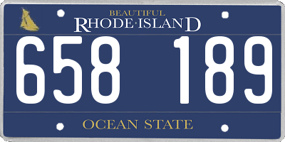 RI license plate 658189
