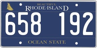 RI license plate 658192