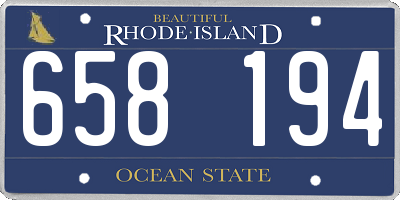 RI license plate 658194