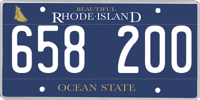 RI license plate 658200