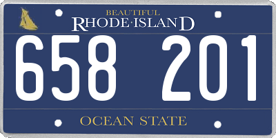 RI license plate 658201