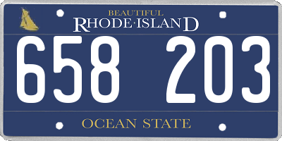 RI license plate 658203