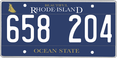 RI license plate 658204