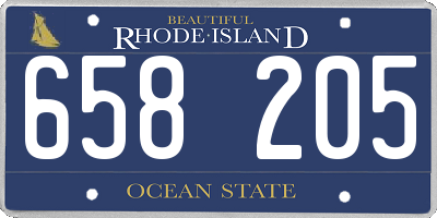 RI license plate 658205