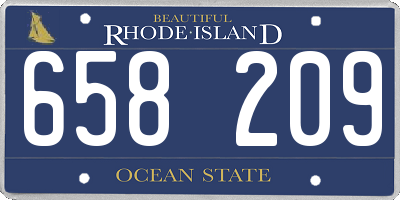 RI license plate 658209