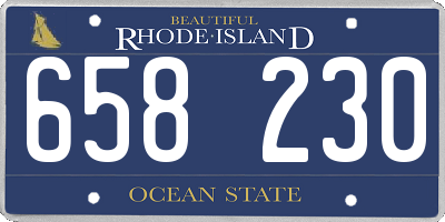 RI license plate 658230