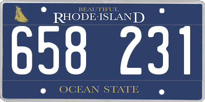 RI license plate 658231