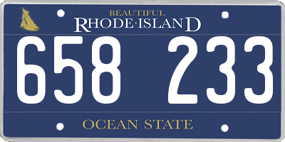 RI license plate 658233