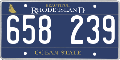 RI license plate 658239