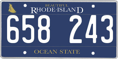 RI license plate 658243