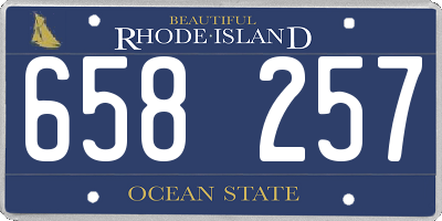 RI license plate 658257