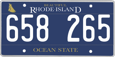 RI license plate 658265