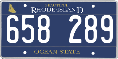 RI license plate 658289