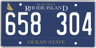 RI license plate 658304