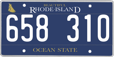 RI license plate 658310