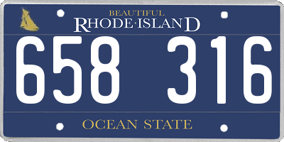 RI license plate 658316