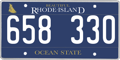 RI license plate 658330
