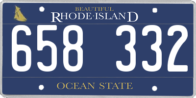 RI license plate 658332