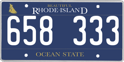 RI license plate 658333