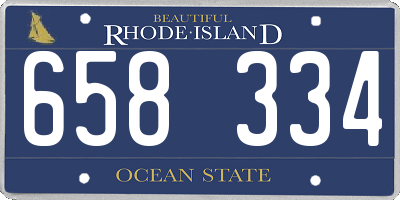 RI license plate 658334