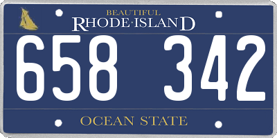 RI license plate 658342
