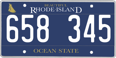RI license plate 658345