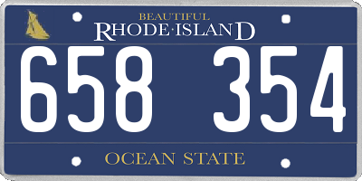 RI license plate 658354
