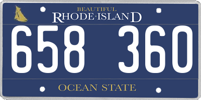 RI license plate 658360