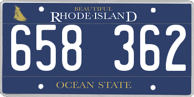 RI license plate 658362