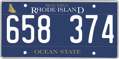 RI license plate 658374