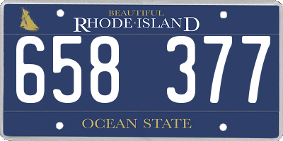 RI license plate 658377