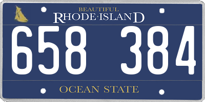 RI license plate 658384