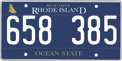 RI license plate 658385