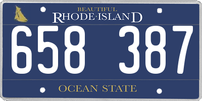 RI license plate 658387