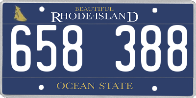 RI license plate 658388