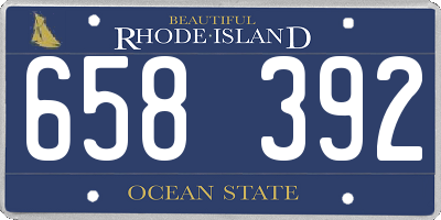 RI license plate 658392