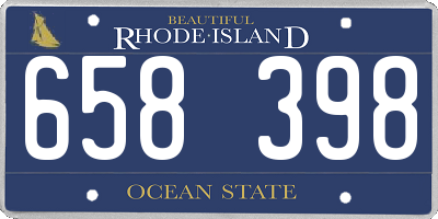 RI license plate 658398