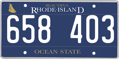 RI license plate 658403