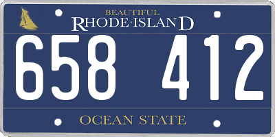 RI license plate 658412
