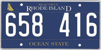 RI license plate 658416