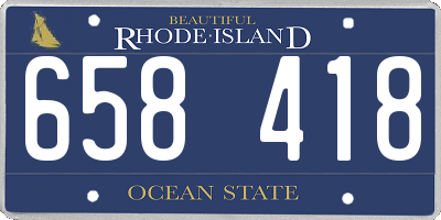 RI license plate 658418